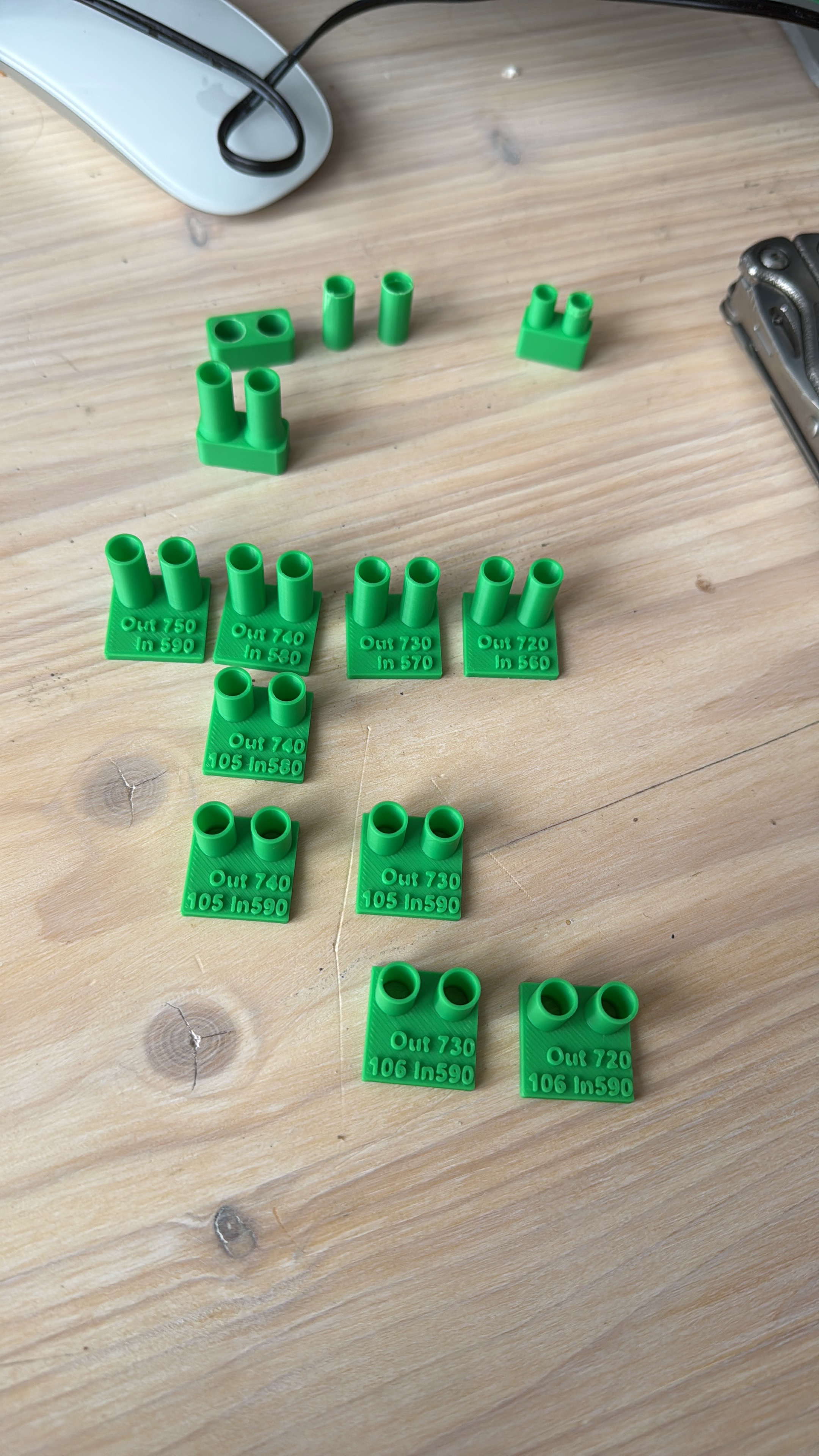 Test samples to validate various spacing parameters